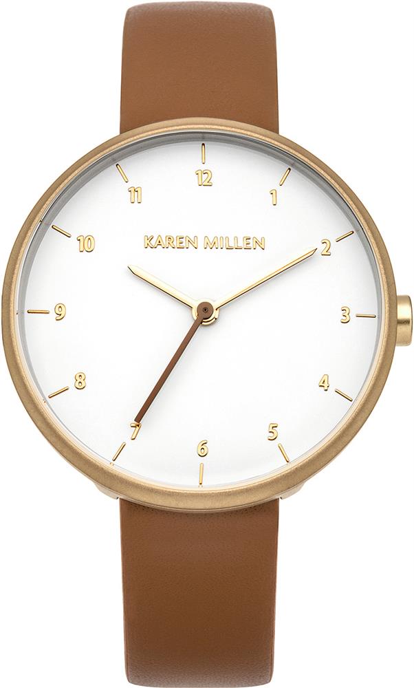 Наручные часы женские Karen Millen, цвет: коричневый. KM135TGKM135TG Наручные часы женские Karen Millen, цвет: коричневый. KM135TGKM135TG3-стрелочный механизм 2035;IP Gold-покрытие; Размер корпуса 34 мм; Минеральное стекло; Белый глянцевый циферблат; Ремешок из натуральной кожи коричневого цвета; Водозащита 3 ATM