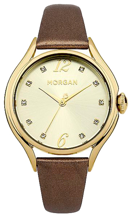 Наручные часы женские Morgan, цвет: коричневый. M1217TGM1217TG Наручные часы женские Morgan, цвет: коричневый. M1217TGM1217TG3-стрелочный механизм PC21; IP Gold-покрытие; Размер корпуса 36 мм; Минеральное стекло; Золотистый циферблат солнечные лучи ; Украшены кристаллами; Коричневый ремешок с текстурной обработкой под крокодила; Водозащита 3 ATM