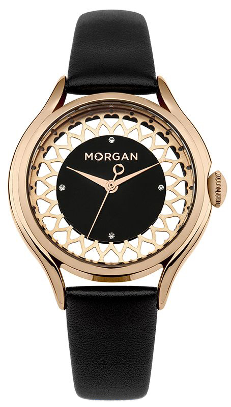 Наручные часы женские Morgan, цвет: черный. M1274BRGM1274BRG Наручные часы женские Morgan, цвет: черный. M1274BRGM1274BRGТрехстрелочный механизм PC21; IP Rose Gold- покрытие; Размер корпуса 35.6 мм; Минеральное стекло; Прозрачный бледно-розовый циферблат; Чешские кристаллы; Черный кожаный ремешок; Водозащита 3 АТМ