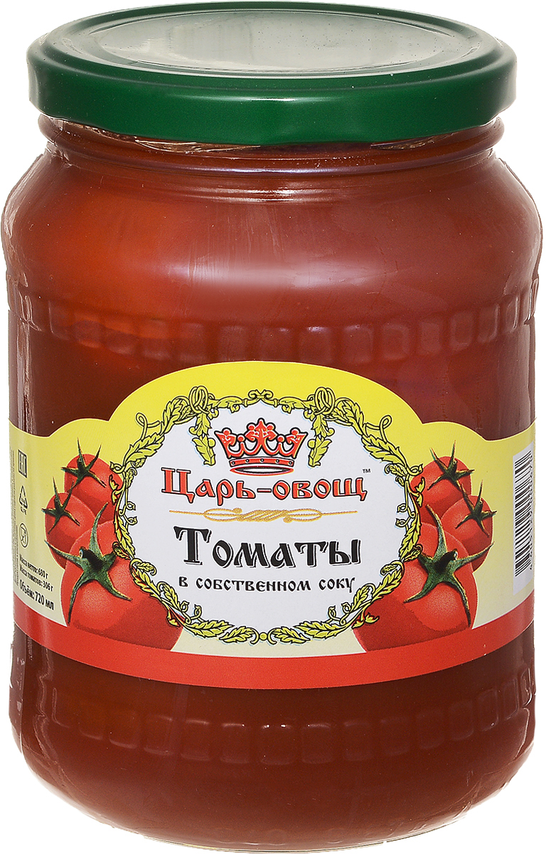 Царь-овощ Томаты в собственном соку, 680 г974 Царь-овощ Томаты в собственном соку, 680 г974Вкуснейшие томаты в собственном соку от Царь-овощ. Можно использовать как самостоятельную закуску. Масса томатов: 306 г