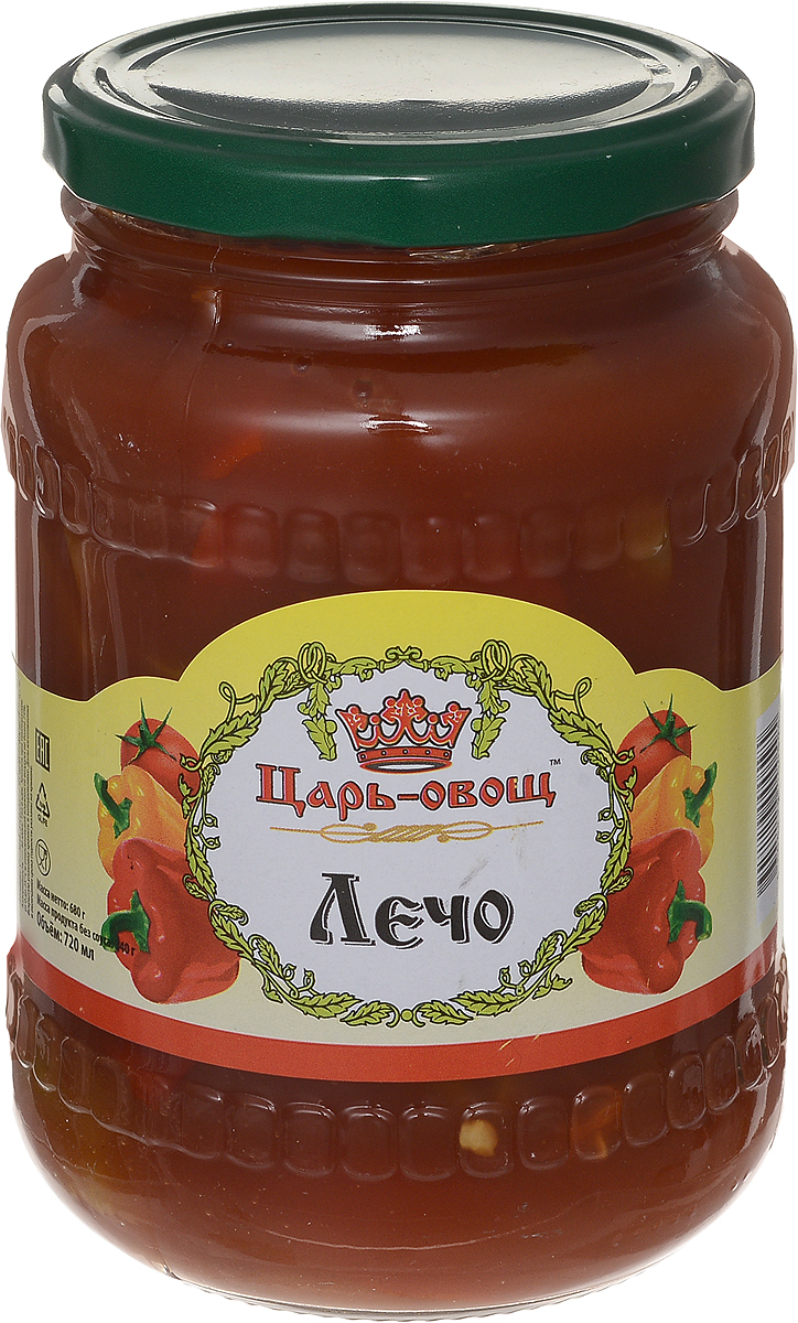 Царь-овощ Лечо натуральное, 680 г1658 Царь-овощ Лечо натуральное, 680 г1658Лечо Царь-овощ, которое легко поборется за звание самого вкусного: сочный, хрустящий сладкий перец в густом, натуральном кисло-сладком томатном соусе - традиционный богатый вкус и совершенно без консервантов и ароматизаторов.