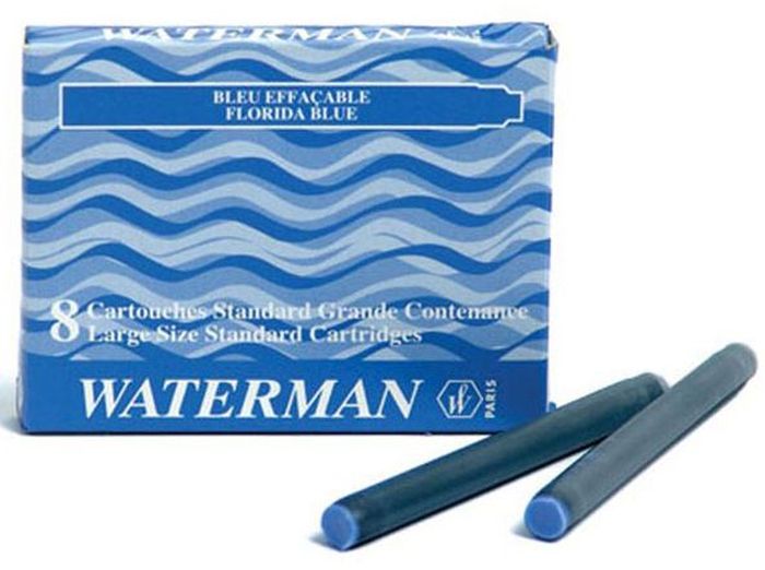 Waterman Катридж для ручки Long цвет синий 8 штWAT-S0110860 Waterman Катридж для ручки Long цвет синий 8 штWAT-S0110860Картридж с чернилами для перьевой ручки LONG, цвет синий, 8 шт. в картонной упаковке.