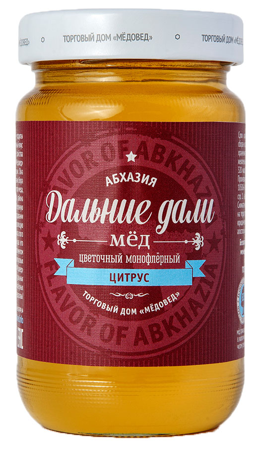 Медовед Дальние дали мед пчелиный натуральный цитрусовый, 500 г4602009349942 Медовед Дальние дали мед пчелиный натуральный цитрусовый, 500 г4602009349942Цветы абхазского апельсина – это уникальный медонос. Собранный с них мёд отличается особенным цитрусовым послевкусием, поэтому высоко ценится среди истинных почитателей. Цитрусовый мёд идеально подходит для подачи со свежими сырами и с фуа-гра, для приготовления разнообразных десертов. Это полезное лакомство янтарного цвета отлично укрепляет иммунитет, обладает бактерицидными свойствами, смягчает боли в горле при простуде.