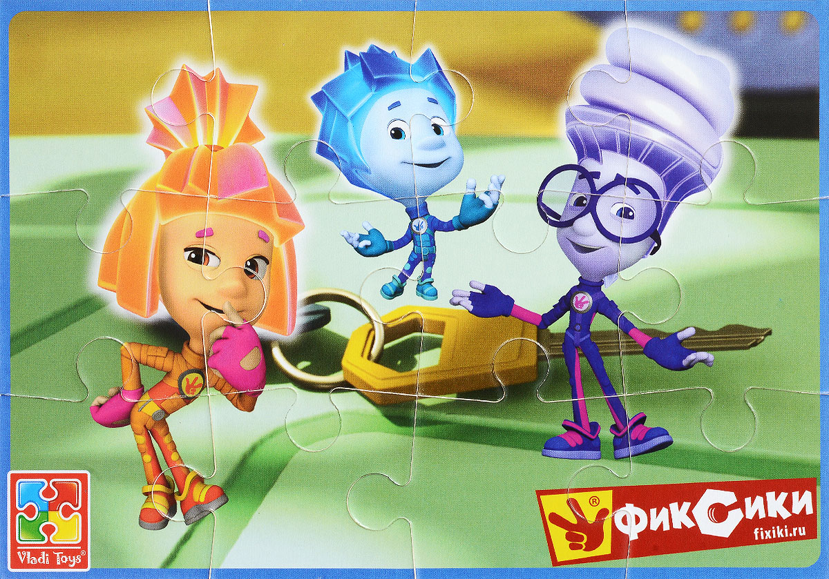 Vladi Toys Пазл для малышей Фиксики Игрек Нолик и СимкаVT1103-27 Vladi Toys Пазл для малышей Фиксики Игрек Нолик и СимкаVT1103-27Пазл для малышей Vladi Toys Фиксики. Игрек, Нолик и Симка придется по душе вашему малышу. Собрав этот пазл, включающий в себя 12 элементов, вы получите картинку с изображением трех персонажей популярного детского мультфильма Фиксики. Элементы пазла изготовлены из вспененного полимера с картонным покрытием, благодаря чему ребенку будет удобно собирать картинку. Мягкий пазл поможет развить у ребенка тактильные ощущения, мелкую моторику рук, пространственное воображение, а также внимательность, настойчивость и целеустремленность.