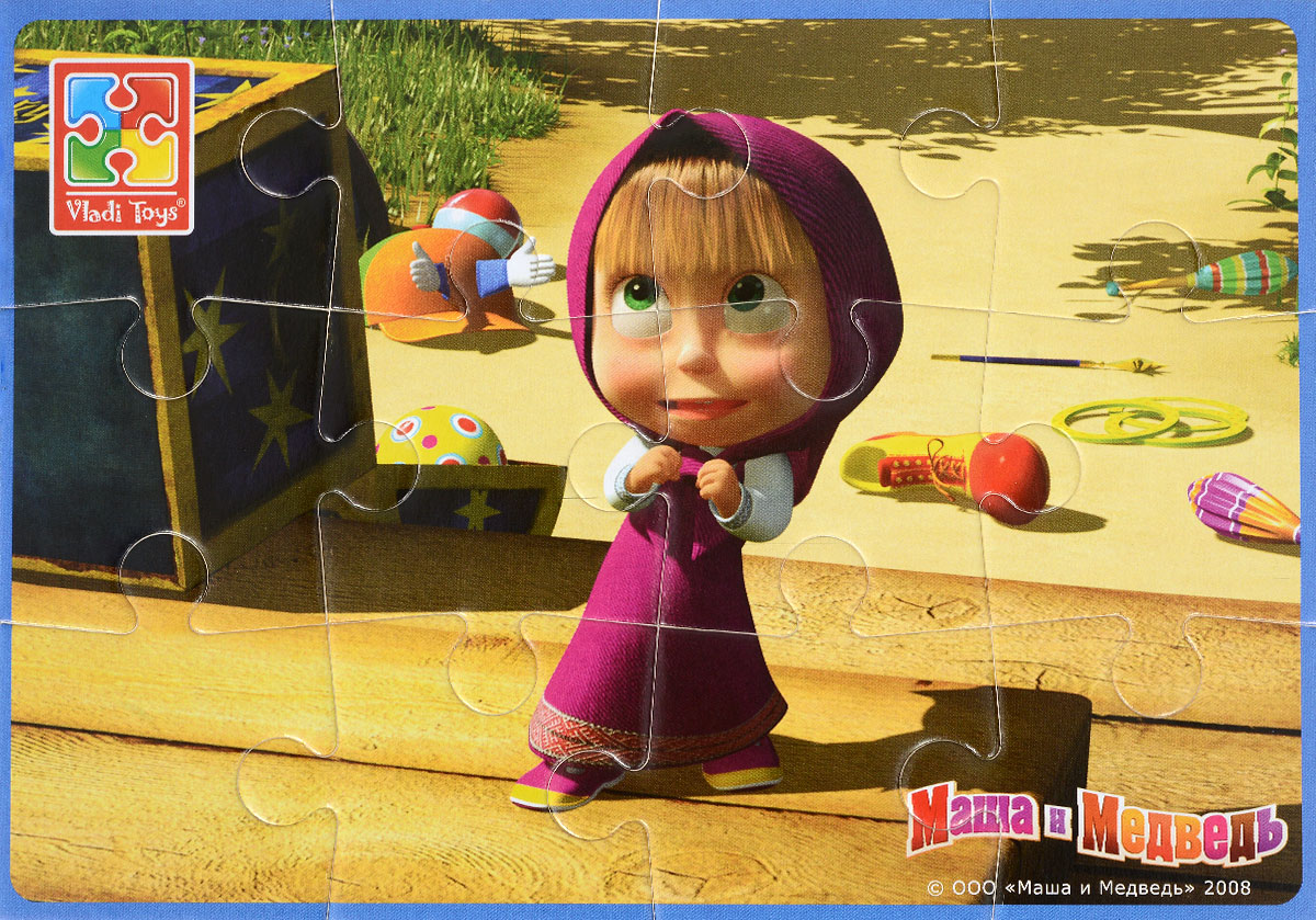 Vladi Toys Пазл для малышей МашаVT1103-32 Vladi Toys Пазл для малышей МашаVT1103-32Пазл для малышей Vladi Toys Маша - наилучшее решение для развития вашего малыша. Все элементы легко соединяются между собой. Собрав этот пазл, включающий в себя 12 элементов, вы получите картинку с изображением героини мультфильма Маша и Медведь. Элементы пазла изготовлены из вспененного полимера с картонным покрытием, благодаря чему ребенку будет удобно собирать картинку. Мягкий пазл поможет развить у ребенка тактильные ощущения, мелкую моторику рук, пространственное воображение, а также внимательность, настойчивость и целеустремленность.