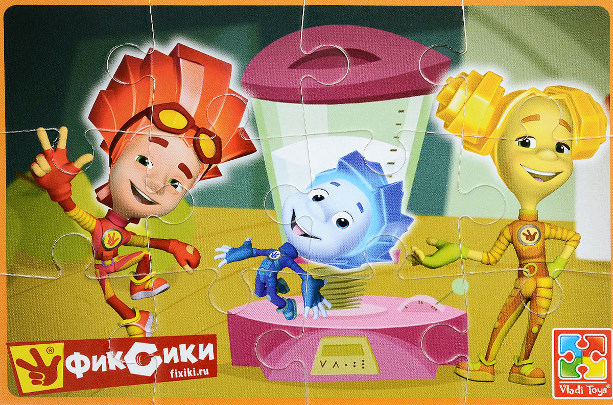 Vladi Toys Пазл для малышей Фиксики Файер Нолик и ШпуляVT1103-26 Vladi Toys Пазл для малышей Фиксики Файер Нолик и ШпуляVT1103-26Пазл для малышей Vladi Toys Фиксики. Файер, Нолик и Шпуля состоит из крупных мягких деталей, подойдет для самых маленьких детей. Все детали легко соединяются между собой. Собрав этот пазл, включающий в себя 12 элементов, вы получите картинку с изображением трех персонажей популярного детского мультфильма Фиксики. Пазл научит ребенка усидчивости, умению доводить начатое дело до конца, поможет развить внимание, память, образное и логическое мышления, сенсорно-моторную координацию движения рук. Крупная и яркая форма собираемых элементов картинки способствует развитию мелкой моторики, которая напрямую влияет на развитие речи и интеллектуальных способностей. В дальнейшем хорошая координация движений рук поможет ребенку легко овладеть письмом.