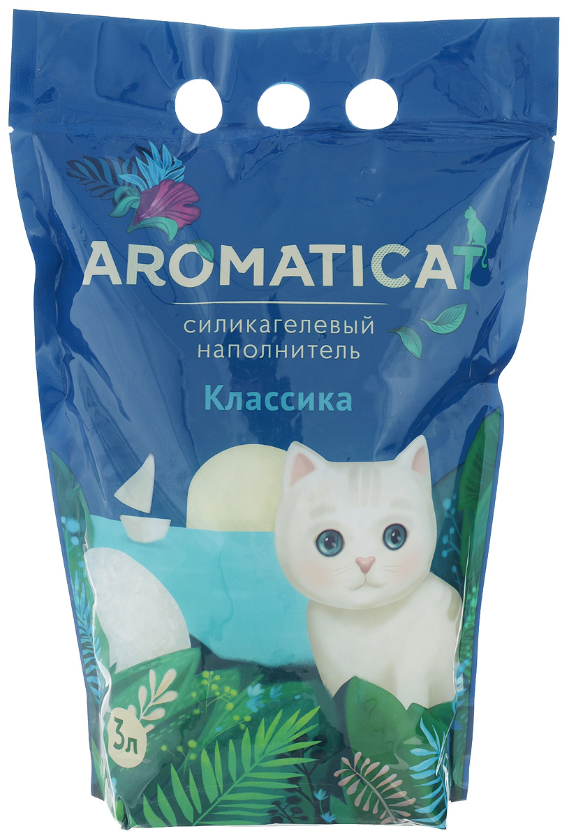 Наполнитель для кошачьего туалета Aromaticat Классический, силикагелевый, 3 л00-00001338 Наполнитель для кошачьего туалета Aromaticat Классический, силикагелевый, 3 л00-00001338Силикагелевый наполнитель Aromaticat Классический представляет собой особую форму диоксида кремния, прошедшую термическую и санитарную обработку, в результате чего: - моментально и абсолютно поглощает влагу и запах, а лапки вашего питомца всегда остаются сухими и чистыми; при этом все неприятные запахи нейтрализуются, - препятствует размножению болезнетворных бактерий и организмов, - безопасен при попадании в организм; безвреден для окружающей среды, - сохраняет свежесть и чистоту в доме, не пылит, - экономичен в использовании, - безопасен для лапок - кристаллы не прилипают и не повреждают нежную кожу лапок вашего любимца, не застревают в шерсти. Товар сертифицирован.
