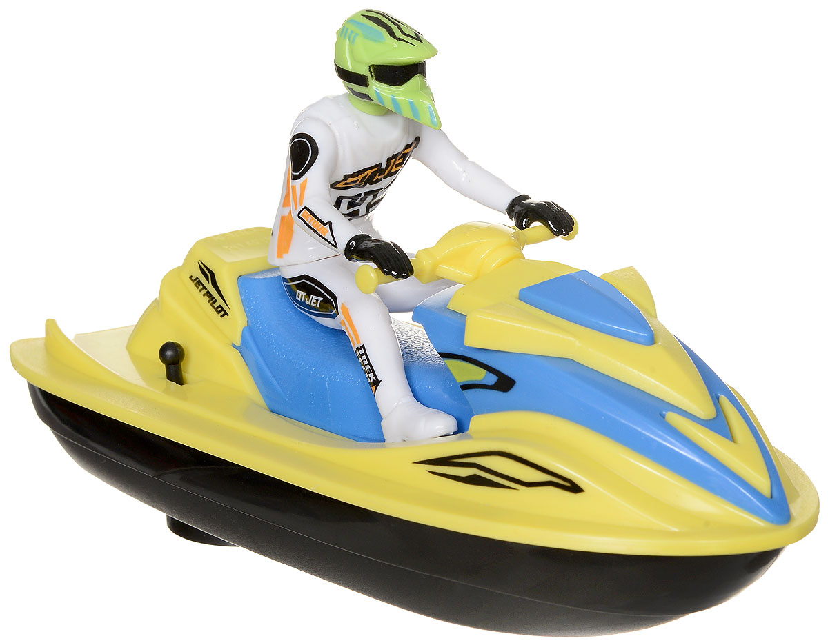 Dickie Toys Водный мотоцикл Sea Jet цвет желтый белый3772003_желтый/белый Dickie Toys Водный мотоцикл Sea Jet цвет желтый белый3772003_желтый/белыйВодный мотоцикл Dickie Toys Sea Jet - это игрушечный водный мотоцикл, за рулем которого сидит фигурка в шлеме. Водный мотоцикл действительно может плыть по воде, причем довольно быстро. Включается игрушка с помощью рычажка на правом борту мотоцикла. Сделайте вашему ребенку такой замечательный подарок! Для работы игрушки необходима 1 батарейка типа АА напряжением 1,5V (не входит в комплект).