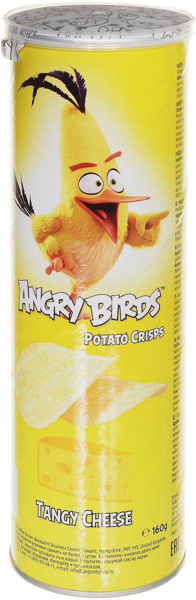 Angry Birds чипсы со вкусом сыра, 160 г7640110242025 Angry Birds чипсы со вкусом сыра, 160 г7640110242025Хрустящая картофельная закуска с настоящей морской солью и ярким вкусом сливочного сыра! Возьмите с собой на пикник, в дорогу или в кинотеатр! Благодаря удобной тубе они не сломаются. Рекомендуется подавать с сырными и чесночными соусами. Уважаемые клиенты! Обращаем ваше внимание, что полный перечень состава продукта представлен на дополнительном изображении.