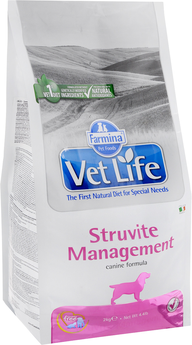 Корм сухой Farmina Vet Life для собак с уролитов в нижних отделах мочевыводящих путей, диетический, 2 кг22479 Корм сухой Farmina Vet Life для собак с уролитов в нижних отделах мочевыводящих путей, диетический, 2 кг22479Корм сухой Farmina Vet Life - это полнорационное диетическое питание для собак для лечения уролитов в нижних отделах мочевыводящих путей. Введение в рецептуру сульфата кальция создает и поддерживает оптимальный pH мочи для подавления образования и растворения струвитов, и создает неблагоприятные условия для бактериальной пролиферации. Низкая концентрация кальция, фосфора и магния создает неблагоприятную ситуацию для агрегации и кристаллизации осадков. Рекомендации по кормлению: использовать по назначению ветеринарного врача. Товар сертифицирован.