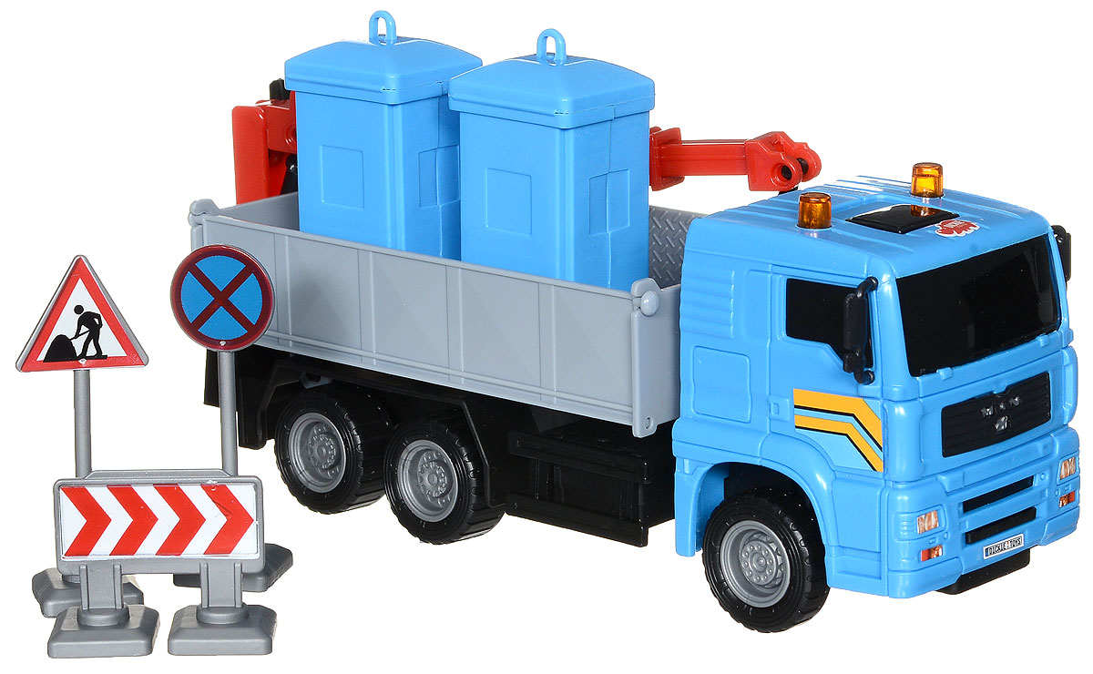 Dickie Toys Автокран цвет синий3744003_кран 2 Dickie Toys Автокран цвет синий3744003_кран 2Автокран Dickie Toys - интересная машина для ребенка, который увлекается игровой спецтехникой. Машина имеет свободный ход движения и поворотную башню крана. Крюк у крана вытягивается на веревочке. Также в комплекте 4 дорожных знака и 2 контейнера для мусора. С автокраном Dickie Toys ваш ребенок сможет развернуть настоящую строительную площадку. Играя с такой машинкой ребенок развивает фантазию, пространственное мышление и адаптируется через игру к окружающему миру.
