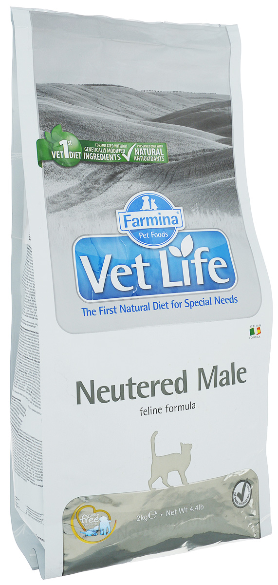 Корм сухой Farmina Vet Life для взрослых кастрированных котов, диетический, 2 кг22493 Корм сухой Farmina Vet Life для взрослых кастрированных котов, диетический, 2 кг22493Сухой корм Farmina Vet Life - это диетическое полнорационное и сбалансированное питание для взрослых кастрированных котов. Сниженная энергетическая плотность продукта ограничивает риск развития ожирения. Высокая биологическая ценность белков и L-карнитин способствуют поддержанию мышечной массы и использованию запасов жиров. Низкое содержание углеводов снижает вероятность развития диабета. Низкое содержание фосфора и магния, а также сульфат кальция снижают риск развития мочекаменной болезни. Товар сертифицирован.