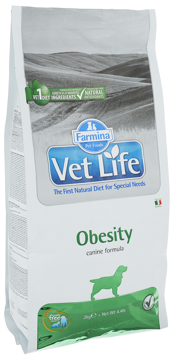 Корм сухой Farmina Vet Life для взрослых собак с избыточным весом и сахарным диабетом, диетический, 2 кг25258 Корм сухой Farmina Vet Life для взрослых собак с избыточным весом и сахарным диабетом, диетический, 2 кг25258Корм сухой Farmina Vet Life - диетическое питание для взрослых собак. Он ограничивает количество потребляемых калорий и способствует снижению веса. Повышенное содержание пищевых волокон вызывает ощущение сытости и снижает аппетит. Низкий уровень и высокое качество источников крахмала и сахара позволяет использовать диету в терапии пациентов, страдающих сахарным диабетом. Рекомендации по кормлению: использовать по назначению ветеринарного врача. Товар сертифицирован.
