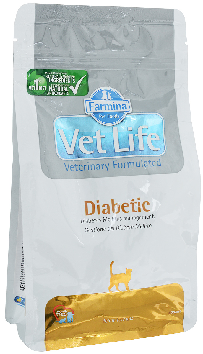 Корм сухой Farmina Vet Life для кошек с сахарным диабетом, диетический, 400 г25173 Корм сухой Farmina Vet Life для кошек с сахарным диабетом, диетический, 400 г25173Сухой корм Farmina Vet Life - это диетическое полнорационное и сбалансированное питание для взрослых кошек с сахарным диабетом. Низкий уровень и специально подобранные источники крахмала и сахаров, содержащиеся в диетическом питании Farmina Vet Life, снижают уровень глюкозы в крови после приема пищи. Товар сертифицирован.