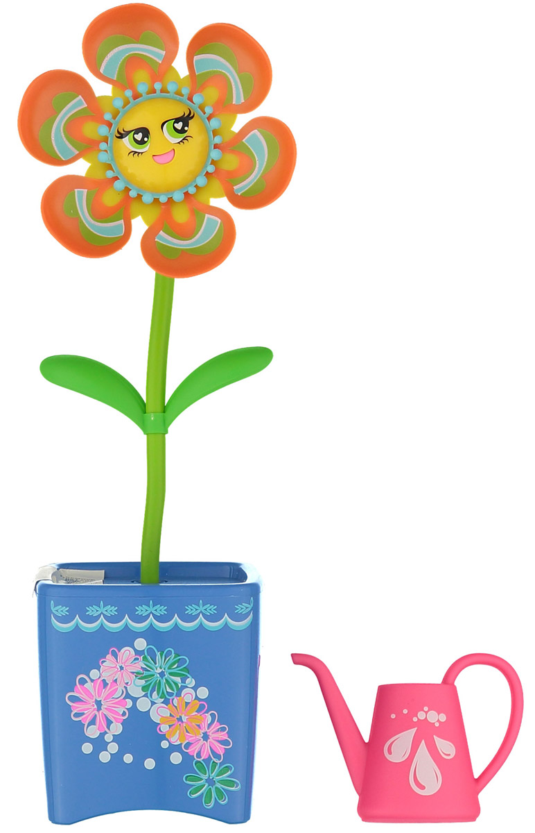 Magic Blooms Интерактивная игрушка Волшебный цветок цвет оранжевый голубой88430S_оранжевый, голубой Magic Blooms Интерактивная игрушка Волшебный цветок цвет оранжевый голубой88430S_оранжевый, голубойИнтерактивная игрушка Magic Blooms Волшебный цветок непременно понравится каждой девочке. Необходимо легко прикоснуться к цветочку, и он начнет двигаться и петь. Если вы запишете пару слов, он сможет их повторить под музыку. Также вы можете создать дуэт, объединив двух Magic Blooms вместе, они будут петь синхронно. Игрушка выполнена из нетоксичного и абсолютно безопасного для детей материала. В комплект входят волшебный цветочек и лейка. Для работы цветочка рекомендуется докупить 3 батарейки типа AAA (комплектуется демонстрационными).