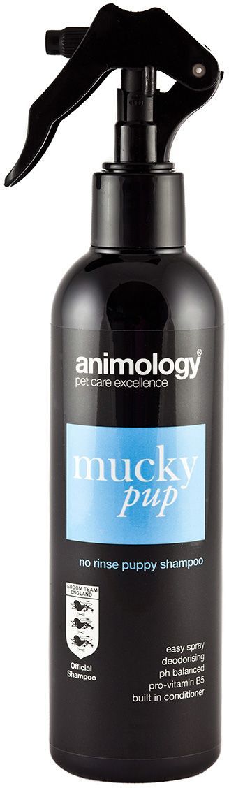 Шампунь-спрей с кондиционером Animology Mucky Pup No Rinse от неприятных запахов, для щенков, 250 мл10153 Шампунь-спрей с кондиционером Animology Mucky Pup No Rinse от неприятных запахов, для щенков, 250 мл10153Mucky Pup (Маки Пап) - сухой шампунь-спрей без смывания, а также мягкого, но эффективного действия для очищения шерсти щенка от грязи запахов без использования воды. Снимает статическое электричество. Облегчает расчёсывание. Рекомендован к использованию с 6-ти недельного возраста. Розничная упаковка: Флакон-спрей 250 мл Инструкция по применению: Распылите на сухую шерсть животного равномерно с расстояния около 20 см., вычешите щёткой из шерсти остатки шампуня и оставьте, не смывая водой. При необходимости повторите процедуру ещё раз.