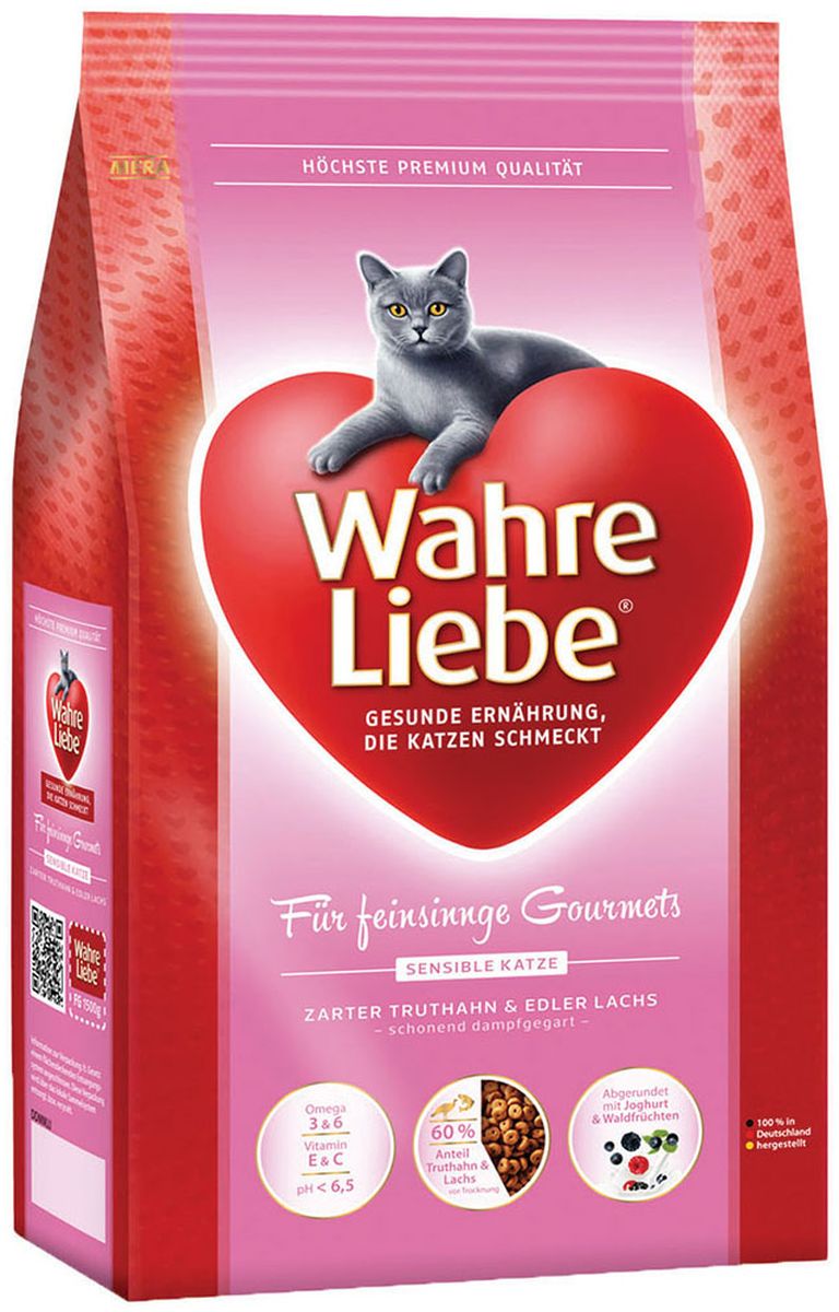 Корм сухой Wahre Liebe Sensible, для привередливых и аллергичных кошек, 1,5 кг30545 Корм сухой Wahre Liebe Sensible, для привередливых и аллергичных кошек, 1,5 кг30545Для привередливых (аллергичных) кошек Нежный состав для привередливых (аллергичных) кошек Мясо индейки и лосось идеально сочетаются с легкоусвояемым рисом. Чувствительные кошки нуждаются в диете, которая является особенно легко усваиваемой. С нашей специальной формулой Вы можете удовлетворить это требование ваших любимцев. Компоненты индейки и лосося, соединённые с рисом, являются источником необходимых углеводов.