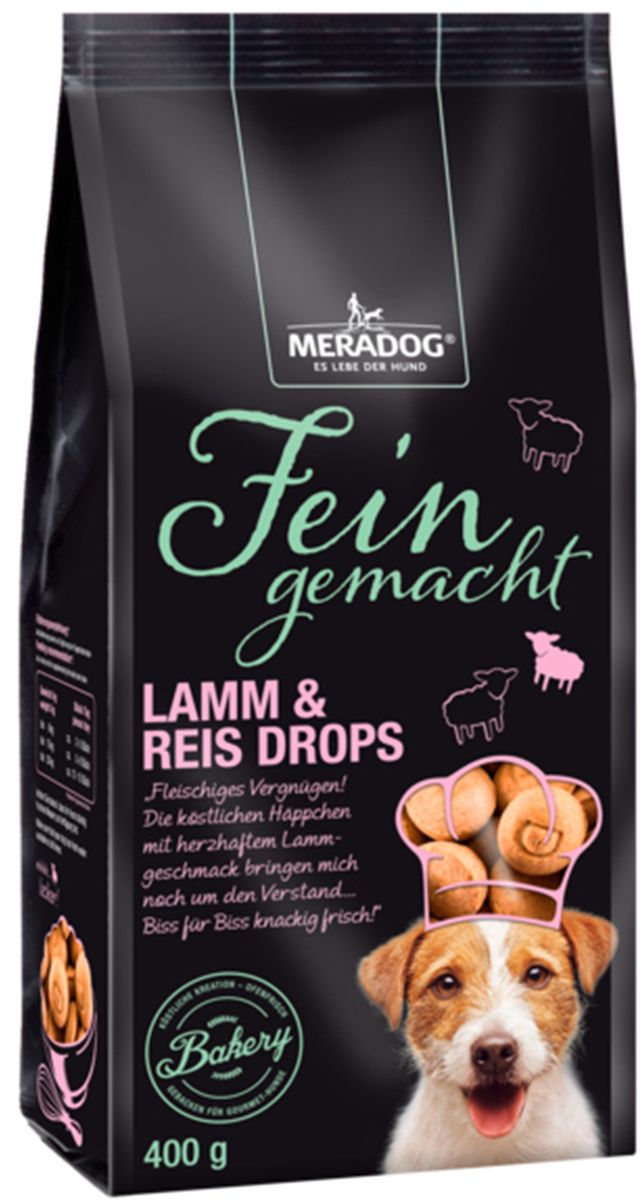 Лакомство для собак Meradog Lamm & Rice Drops, хрустящие капельки, 400 г47174 Лакомство для собак Meradog Lamm & Rice Drops, хрустящие капельки, 400 г47174Печенье (лакомства) для собак. Как вознаграждение, а также дополнение к основному рациону собак