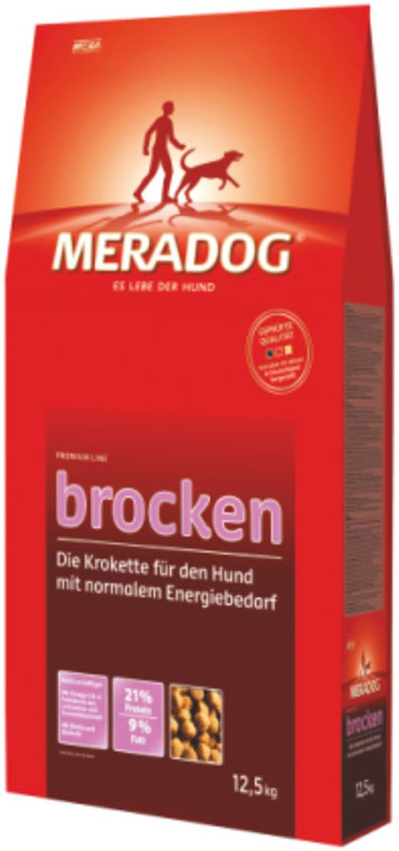 Корм сухой Meradog Brocken, крокеты для взрослых собак с нормальной активностью, 4 кг52734 Корм сухой Meradog Brocken, крокеты для взрослых собак с нормальной активностью, 4 кг52734Крокеты в качестве полнорационного корма для собак с нормальной активностью