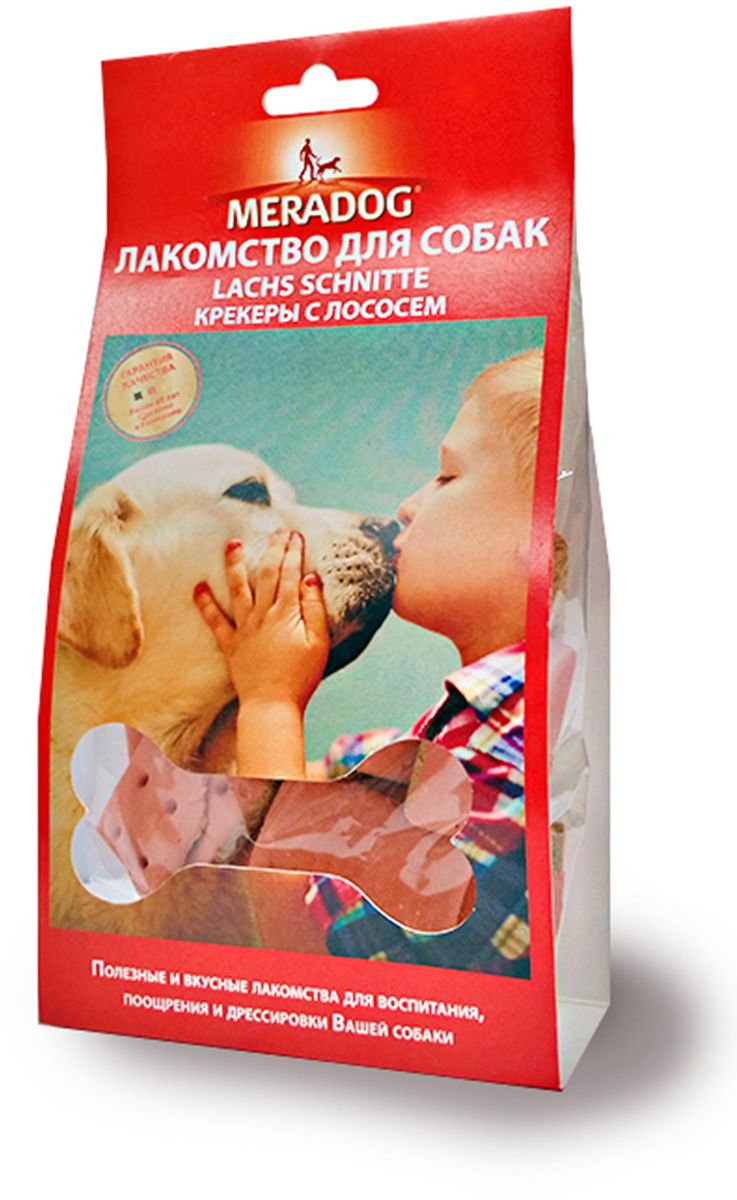 Лакомство для собак Meradog Lachsschnitte, крекеры с лососем, 150 г944410 Лакомство для собак Meradog Lachsschnitte, крекеры с лососем, 150 г944410Печенье (лакомства) для собак. Как вознаграждение, а также дополнение к основному рациону собак