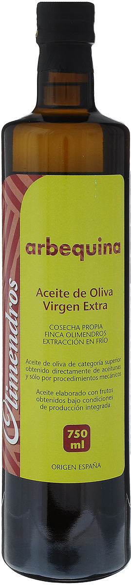 Olimendros Оливковое масло Extra Virgin Арбекина, 750 мл8437004822031 Olimendros Оливковое масло Extra Virgin Арбекина, 750 мл8437004822031Olimendros Арбекина - нефильтрованное оливковое масло первого холодного отжима с кислотностью 0,14%, которая является лечебной по испанским законам, из оливок сорта Арбекина раннего сбора урожая (начальная стадия созревания). У масла легкая и нежная текстура, сладковатый сливочный вкус с оттенками миндаля. Фермерский продукт из региона Мурсия (Испания). Плантации расположены на высоте 600 метров над уровнем моря. От сбора урожая до производства масла проходит всего несколько часов: маслодельня находится в центре усадьбы, площадь которой 500 Га. Масло производится под контролем качества региона Мурсия.