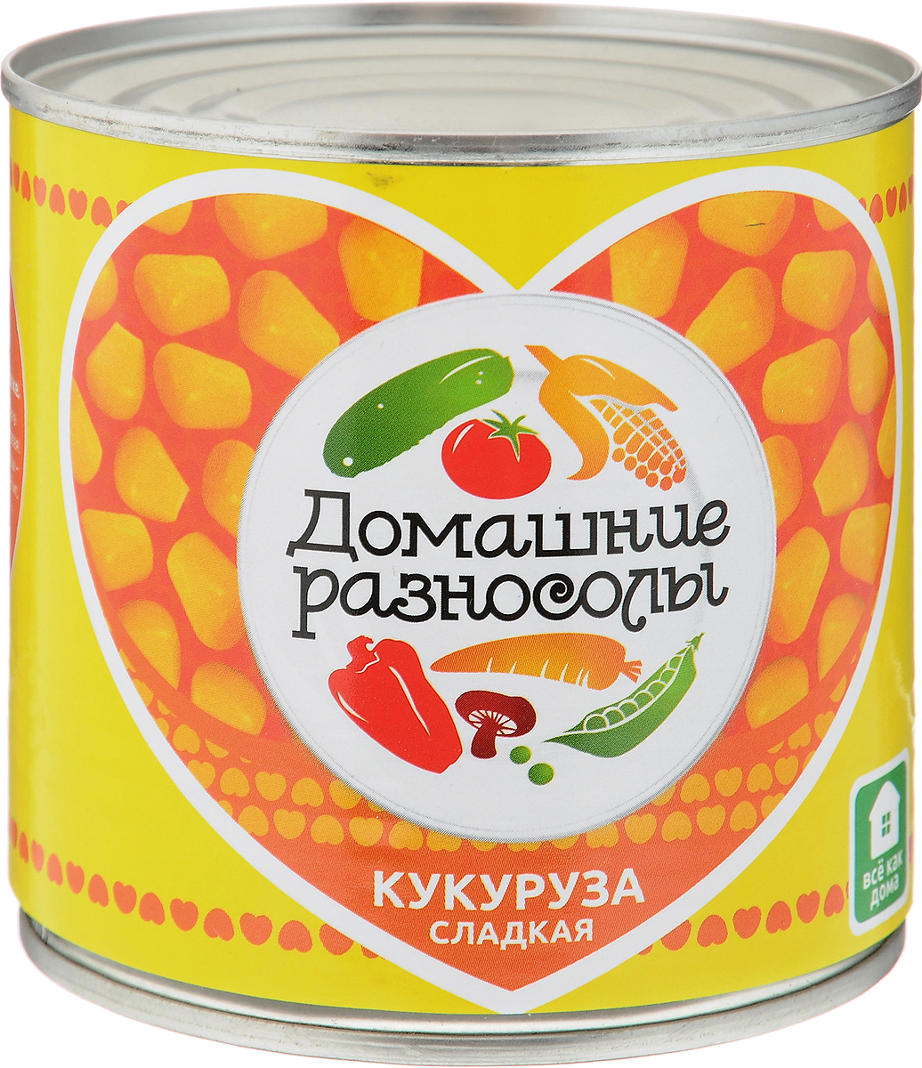 Домашние разносолы кукуруза сладкая, 425 мл0301111051110001 Домашние разносолы кукуруза сладкая, 425 мл0301111051110001Кукуруза консервированная Домашние разносолы прекрасно сочетается с овощами, мясом, птицей, сыром, зеленью, яйцами, рисом, бобовыми, морепродуктами. Даже некоторые десерты содержат в своих рецептах консервированную кукурузу. Полезные свойства кукурузы. В организме людей, регулярно употребляющих консервированную кукурузу, увеличивается содержание магния, фолата и фолиевой кислоты. Эти микроэлементы хорошо укрепляют иммунитет и улучшают работу сердца. ГОСТ Р 53958-2010. Высший сорт. Уважаемые клиенты! Обращаем ваше внимание, что полный перечень состава продукта представлен на дополнительном изображении.