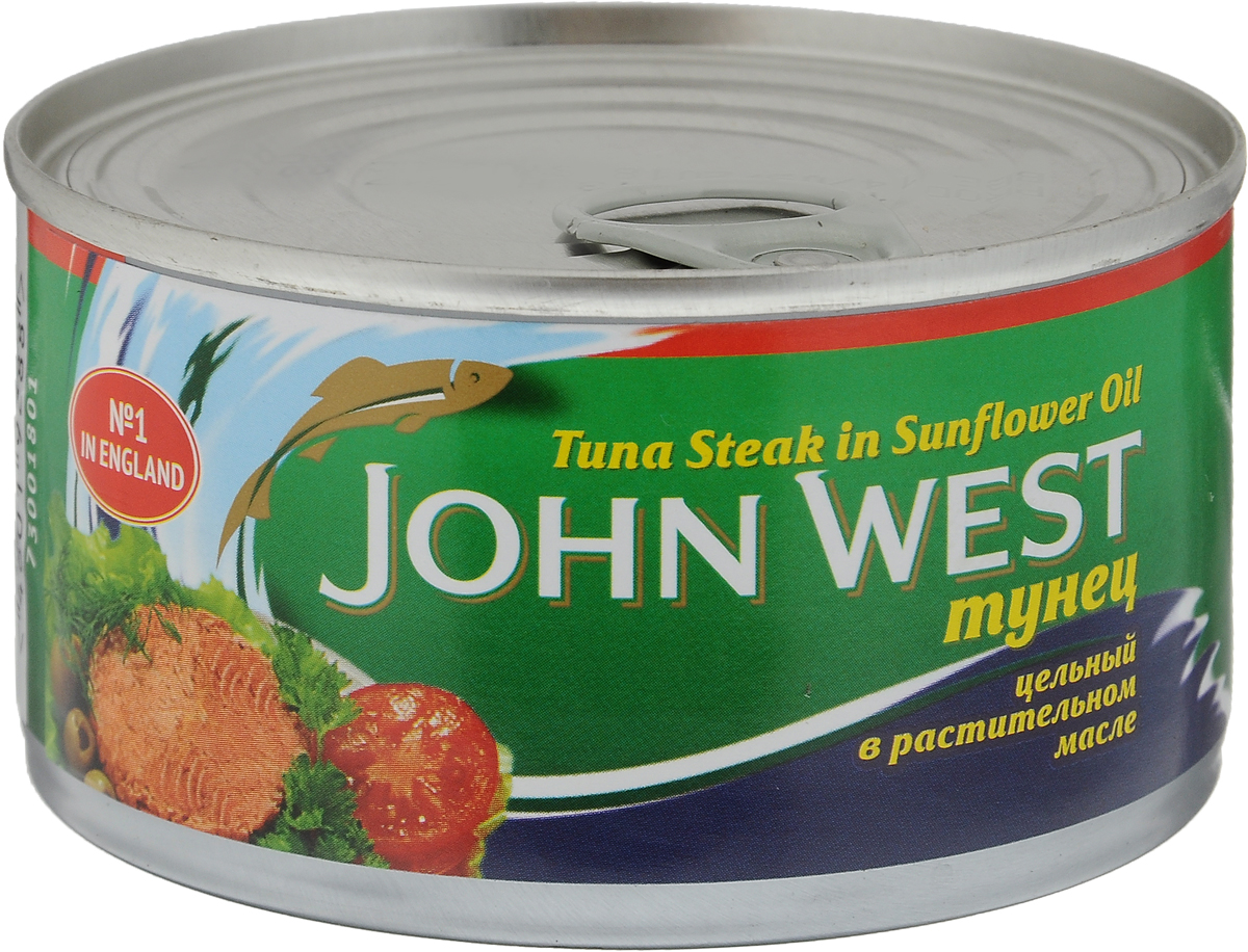 John West тунец цельный в растительном масле, 200 г64105 John West тунец цельный в растительном масле, 200 г64105Тунец - очень полезная рыба с замечательным вкусом. В ней содержится небольшое количество жиров, но очень много белков. Тунец - малокалорийный продукт, идеально подходящий для сбалансированного питания.