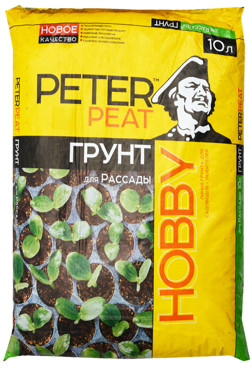 Грунт для растений Peter Peat Для рассады, 10 лХ-04-10 Грунт для растений Peter Peat Для рассады, 10 лХ-04-10Грунт Peter Peat Для рассады - это полностью готовый к использованию питательный торфяной грунт. Грунт предназначен для выращивания рассады всех видов овощных и цветочных культур. Не требует дополнительного внесения удобрений, обеспечивает рассаду растений необходимым набором элементов питания на весь период развития до пересадки на основное место. Повышает всхожесть семян, приживаемость рассады.