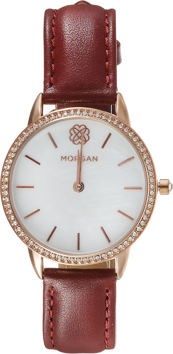 Наручные часы женские Morgan, цвет: красный. M1260RM1260R Наручные часы женские Morgan, цвет: красный. M1260RM1260RДвухстрелочный механизм VJ20; IP Rose Gold- покрытие; Размер корпуса 34 мм; Минеральное стекло; Белый перламутровый циферблат; Чешские кристаллы; Красный кожаный ремешок; Водозащита 3 АТМ