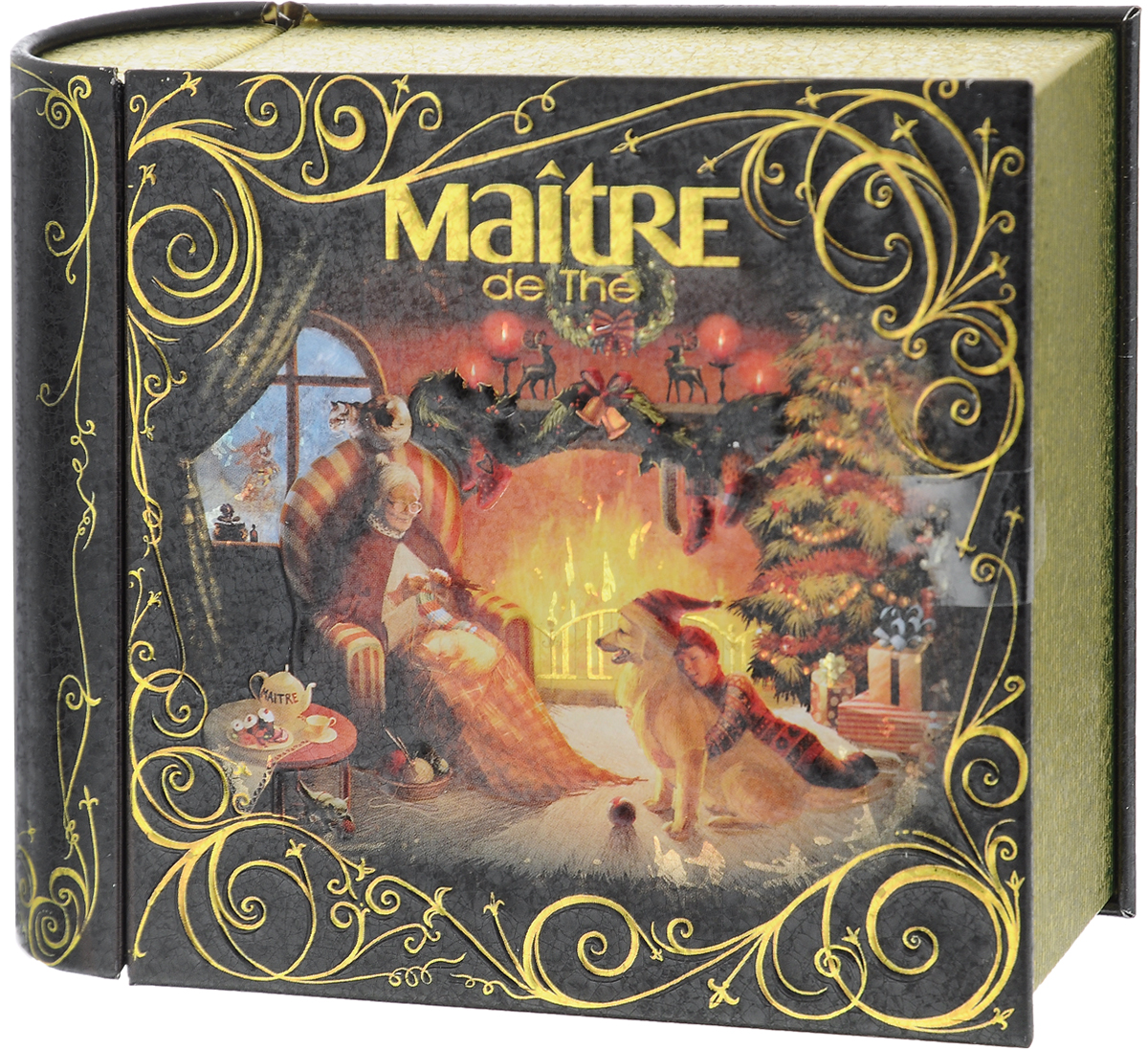 Maitre Сочельник зеленый листовой чай, 50 гбаж012 Maitre Сочельник зеленый листовой чай, 50 гбаж012Превосходный зеленый ароматизированный листовой чай Maitre Сочельник в новогодней подарочной упаковке в виде толстой книжки. Горящий камин и золотые вензеля притягивают внимание, создавая тысячи искр у новогодней елки! Отлично подойдет в качестве подарка на новогодние праздники.