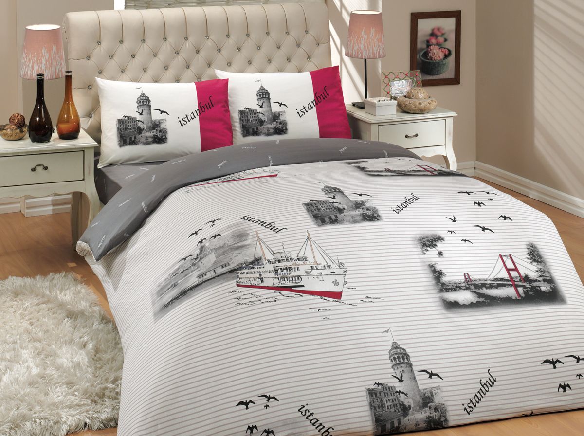 Комплект белья Hobby Home Collection Istanbul, 2-спальный, наволочки 70x70, цвет: серый1501000658 Комплект белья Hobby Home Collection Istanbul, 2-спальный, наволочки 70x70, цвет: серый1501000658Комплект белья Hobby Home Collection состоит из простыни, пододеяльника и 4 наволочек. Белье выполнено из ранфорса - это ткань из 100% натурального хлопка, которая легко стирается, практичнее льна, подстраивается под температуру воздуха - зимой на таком белье тепло, летом - прохладно. Мягкость и нежность материала создает чувство комфорта и защищенности. У хлопка хорошая проводимость тепла, поэтому постельное белье из него может надолго оставаться свежим. Постельное белье с оригинальными дизайнами станет отличным выбором для людей, стремящихся всегда быть стильными.