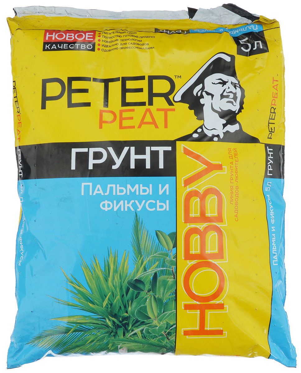 Грунт для растений Peter Peat Пальмы и фикусы, 5 лХ-09-5 Грунт для растений Peter Peat Пальмы и фикусы, 5 лХ-09-5Peter Peat Пальмы и фикусы - это готовый к применению питательный торфяной грунт. Грунт предназначен для выращивания пальм, фикусов, монстеры, юкки и других крупномерных растений. Способствует приживаемости растений и улучшает их декоративные качества.