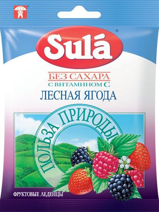 Sula Лесная ягода фруктовые леденцы, 60 г8302070 Sula Лесная ягода фруктовые леденцы, 60 г8302070Дикая малина, земляника и ежевика являются верными союзниками красоты и здоровья, укрепляют иммунную систему, хорошо тонизируют организм и улучшают самочувствие. Природный лесной вкус спелых ягод дарит ощущение счастья и умиротворения.
