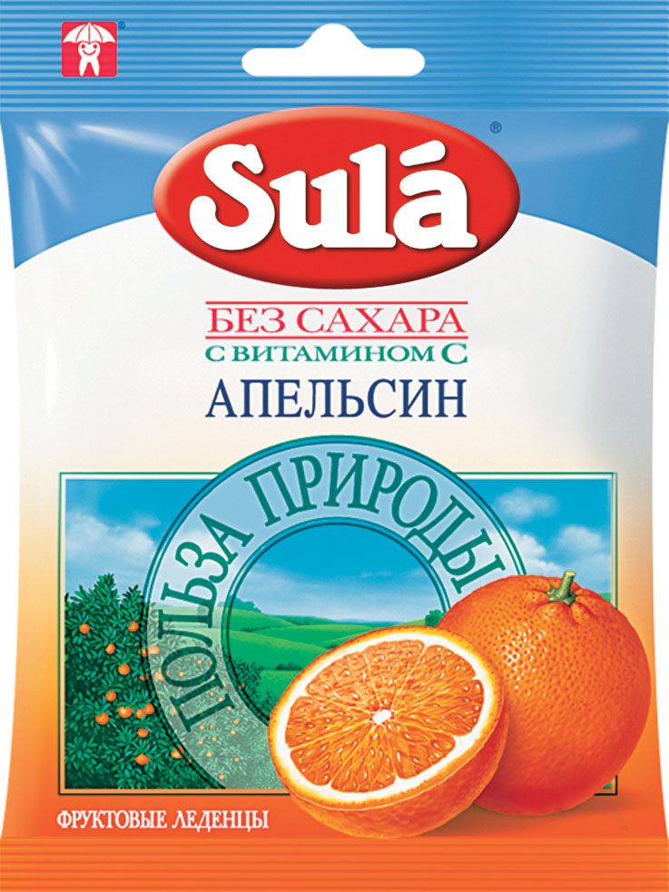 Sula Апельсин фруктовые леденцы, 60 г8250580 Sula Апельсин фруктовые леденцы, 60 г8250580Апельсины - самый популярный источник витамина С, полезны для работы сердца, оказывают омолаживающее действие и активизируют работу организма.
