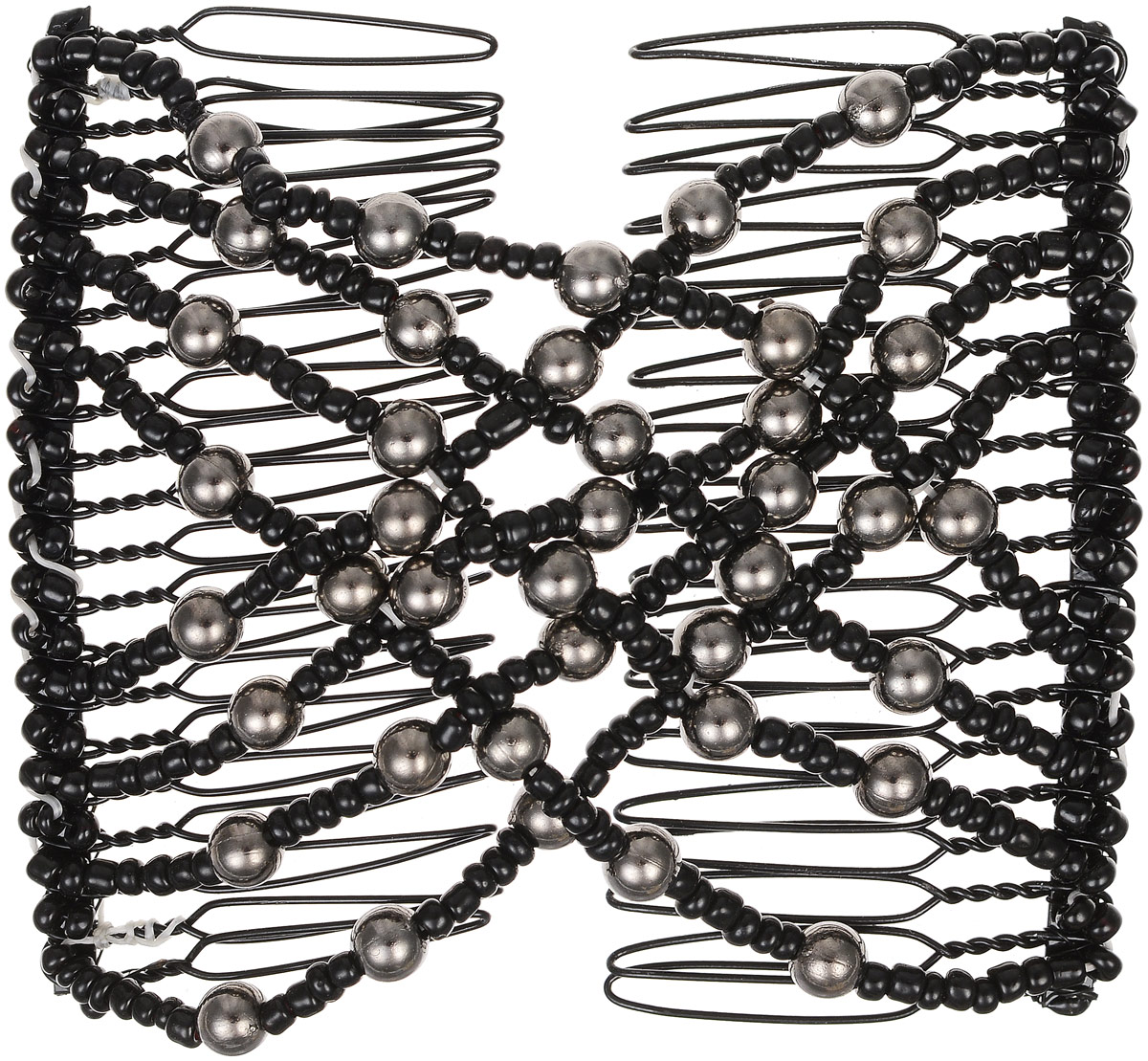 EZ-Combs Заколка Изи-Комбс, одинарная, цвет: черный, серебристый. ЗИОЗИО_черный, серебристый жемчуг EZ-Combs Заколка Изи-Комбс, одинарная, цвет: черный, серебристый. ЗИОЗИО_черный, серебристый жемчугУдобная и практичная EZ-Combs подходит для любого типа волос: тонких, жестких, вьющихся или прямых, и не наносит им никакого вреда. Заколка не мешает движениям головы и не создает дискомфорта, когда вы отдыхаете или управляете автомобилем. Каждый гребень имеет по 20 зубьев для надежной фиксации заколки на волосах! И даже во время бега и интенсивных тренировок в спортзале EZ-Combs не падает; она прочно фиксирует прическу, сохраняя укладку в первозданном виде. Небольшая и легкая заколка для волос EZ-Combs поместится в любой дамской сумочке, позволяя быстро и без особых усилий создавать неповторимые прически там, где вам это удобно. Гребень прекрасно сочетается с любой одеждой: будь это классический или спортивный стиль, завершая гармоничный облик современной леди. И неважно, какой образ жизни вы ведете, если у вас есть EZ-Combs, вы всегда будете выглядеть потрясающе.