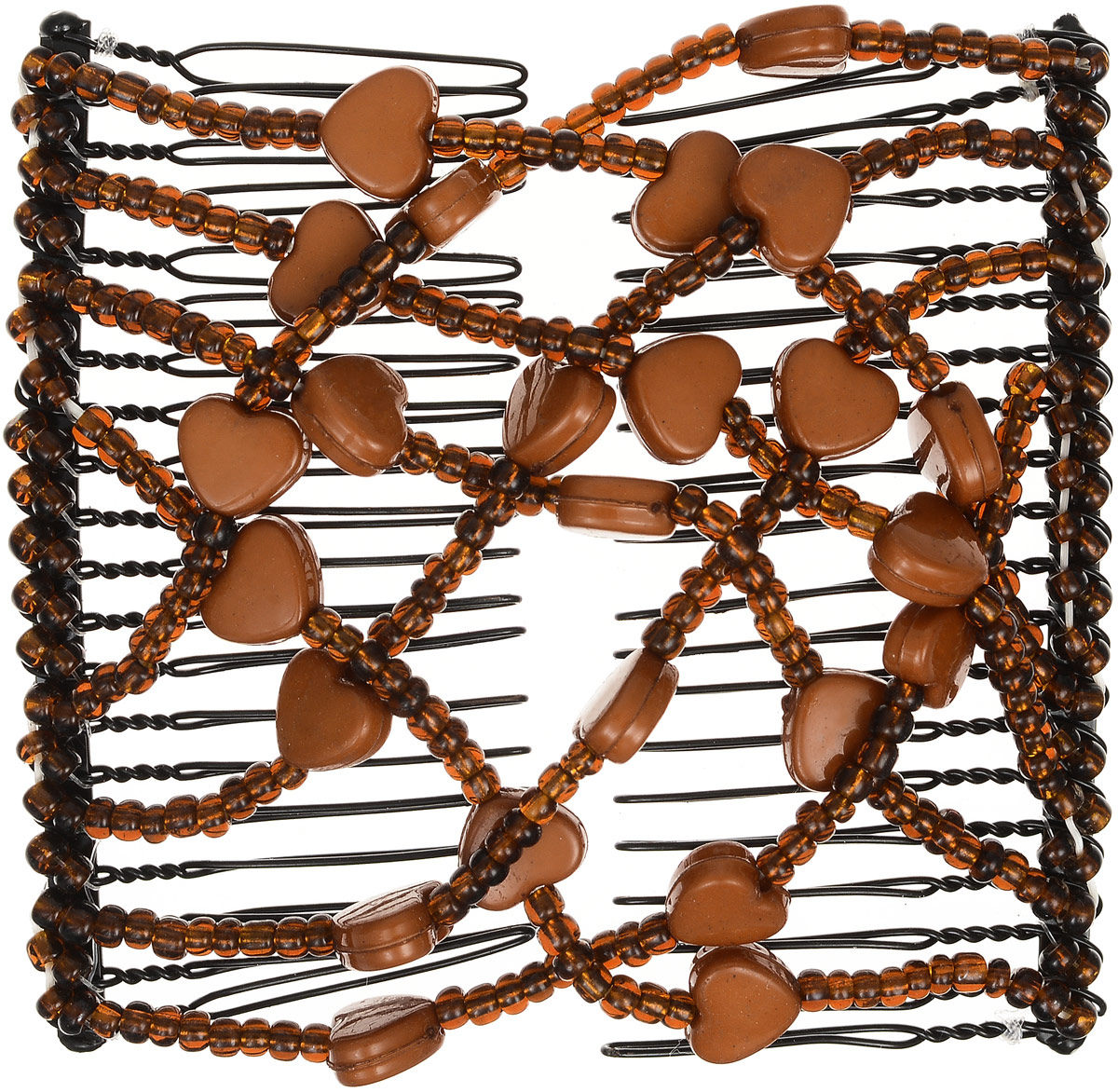 EZ-Combs Заколка Изи-Комбс, одинарная, цвет: коричневый. ЗИО_сердечкиЗИО_коричневый, сердечки EZ-Combs Заколка Изи-Комбс, одинарная, цвет: коричневый. ЗИО_сердечкиЗИО_коричневый, сердечкиУдобная и практичная EZ-Combs подходит для любого типа волос: тонких, жестких, вьющихся или прямых, и не наносит им никакого вреда. Заколка не мешает движениям головы и не создает дискомфорта, когда вы отдыхаете или управляете автомобилем. Каждый гребень имеет по 20 зубьев для надежной фиксации заколки на волосах! И даже во время бега и интенсивных тренировок в спортзале EZ-Combs не падает; она прочно фиксирует прическу, сохраняя укладку в первозданном виде. Небольшая и легкая заколка для волос EZ-Combs поместится в любой дамской сумочке, позволяя быстро и без особых усилий создавать неповторимые прически там, где вам это удобно. Гребень прекрасно сочетается с любой одеждой: будь это классический или спортивный стиль, завершая гармоничный облик современной леди. И неважно, какой образ жизни вы ведете, если у вас есть EZ-Combs, вы всегда будете выглядеть потрясающе.