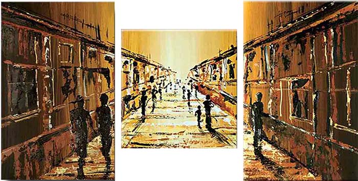 Картина Арт78 Улица, модульная, 130 см х 80 см. арт780025-2арт780025-2 Картина Арт78 Улица, модульная, 130 см х 80 см. арт780025-2арт780025-2Ничто так не облагораживает интерьер, как хорошая картина. Особенную атмосферу создаст крупное художественное полотно, размеры которого более метра. Подобные произведения искусства, выполненные в традиционной технике (холст, масляные краски), чрезвычайно капризны: требуют сложного ухода, регулярной реставрации, особого микроклимата – поэтому они просто не могут существовать в условиях обычной городской квартиры или загородного коттеджа, и требуют больших затрат. Данное полотно идеально приспособлено для создания изысканной обстановки именно у Вас. Это полотно создано с использованием как традиционных натуральных материалов (холст, подрамник - сосна), так и материалов нового поколения – краски, фактурный гель (придающий картине внешний вид масляной живописи, и защищающий ее от внешнего воздействия). Благодаря такой композиции, картина выглядит абсолютно естественно, и отличить ее от традиционной техники может только специалист. Но при этом изображение отлично смотрится с любого...