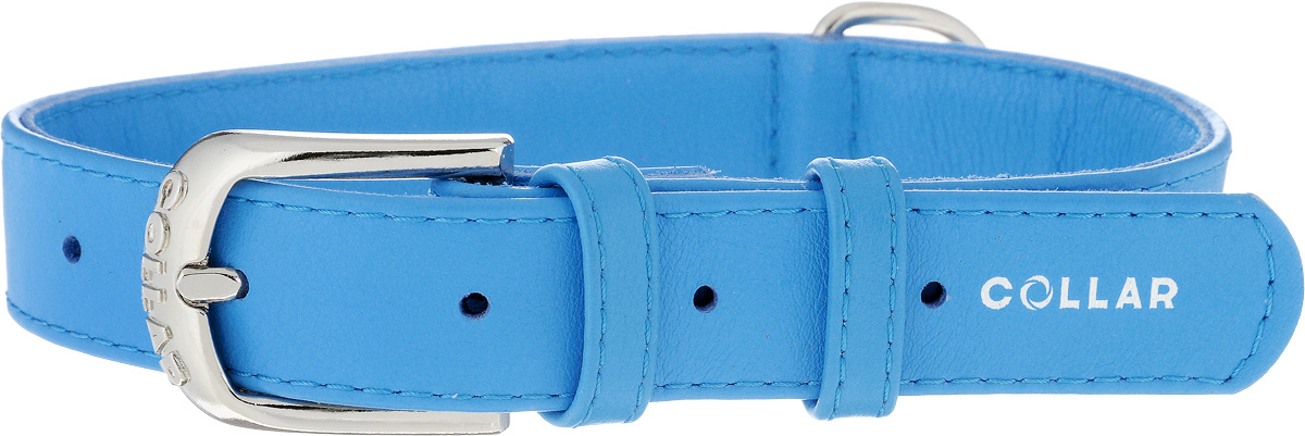 Ошейник для собак CoLLaR Glamour, цвет: голубой, ширина 2,5 см, обхват шеи 38-49 см33042 Ошейник для собак CoLLaR Glamour, цвет: голубой, ширина 2,5 см, обхват шеи 38-49 см33042Ошейник CoLLaR Glamour изготовлен из натуральной кожи, устойчивой к влажности и перепадам температур. Клеевой слой, сверхпрочные нити, крепкие металлические элементы делают ошейник надежным и долговечным. Размер ошейника регулируется при помощи металлической пряжки. Имеется металлическое кольцо для крепления поводка. Ваша собака тоже хочет выглядеть стильно! Такой модный ошейник станет для питомца отличным украшением и выделит его среди остальных животных. Изделие отличается высоким качеством, удобством и универсальностью. Обхват шеи: 38-49 см. Ширина: 2,5 см.