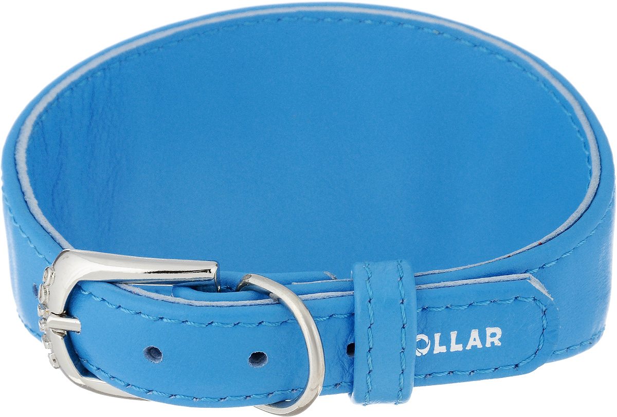 Ошейник для борзых собак CoLLaR Glamour, цвет: голубой, ширина 1,5 см, обхват шеи 26-32 см34652 Ошейник для борзых собак CoLLaR Glamour, цвет: голубой, ширина 1,5 см, обхват шеи 26-32 см34652Ошейник для борзых собак CoLLaR Glamour, выполненный из натуральной кожи, устойчив к влажности и перепадам температур. Крепкие металлические элементы делают ошейник надежным и долговечным. Изделие отличается высоким качеством, удобством и универсальностью. Размер ошейника регулируется при помощи пряжки, зафиксированной на одном из 5 отверстий. Минимальный обхват шеи: 26 см. Максимальный обхват шеи: 32 см. Минимальная ширина: 1,5 см. Максимальная ширина: 5,5 см.