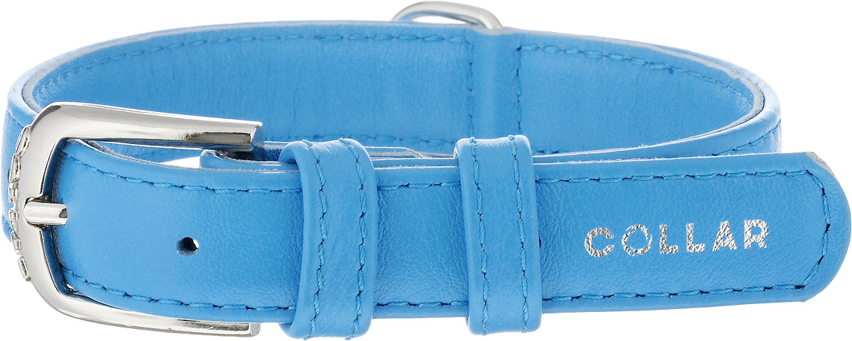 Ошейник для собак CoLLaR Glamour, цвет: голубой, ширина 2 см, обхват шеи 30-39 см32932 Ошейник для собак CoLLaR Glamour, цвет: голубой, ширина 2 см, обхват шеи 30-39 см32932Ошейник CoLLaR Glamour изготовлен из натуральной кожи, устойчивой к влажности и перепадам температур. Клеевой слой, сверхпрочные нити, крепкие металлические элементы делают ошейник надежным и долговечным. Изделие отличается высоким качеством, удобством и универсальностью. Размер ошейника регулируется при помощи металлической пряжки. Имеется металлическое кольцо для крепления поводка. Ваша собака тоже хочет выглядеть стильно! Такой модный ошейник станет для питомца отличным украшением и выделит его среди остальных животных. Минимальный обхват шеи: 30 см. Максимальный обхват шеи: 39 см. Ширина: 2 см.