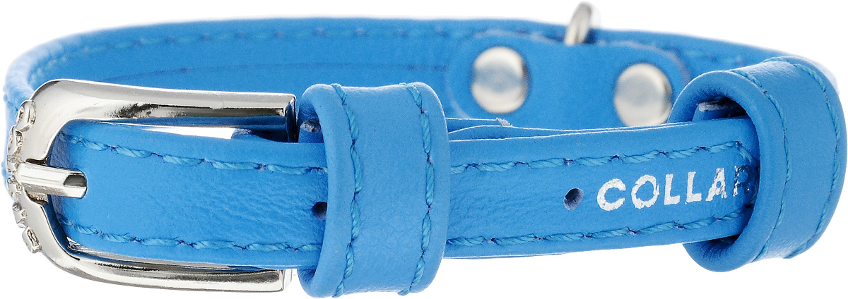 Ошейник для собак CoLLaR Glamour, цвет: голубой, ширина 9 мм, обхват шеи 19-25 см. 320132012 Ошейник для собак CoLLaR Glamour, цвет: голубой, ширина 9 мм, обхват шеи 19-25 см. 320132012Ошейник CoLLaR Glamour изготовлен из натуральной кожи, устойчивой к влажности и перепадам температур. Клеевой слой, сверхпрочные нити, крепкие металлические элементы делают ошейник надежным и долговечным. Изделие отличается высоким качеством, удобством и универсальностью. Размер ошейника регулируется при помощи металлической пряжки. Имеется металлическое кольцо для крепления поводка. Ваша собака тоже хочет выглядеть стильно! Такой модный ошейник станет для питомца отличным украшением и выделит его среди остальных животных. Минимальный обхват шеи: 19 см. Максимальный обхват шеи: 25 см. Ширина: 9 мм.