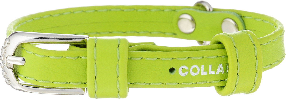 Ошейник для собак CoLLaR Glamour, цвет: салатовый, ширина 9 мм, обхват шеи 19-25 см. 320132015 Ошейник для собак CoLLaR Glamour, цвет: салатовый, ширина 9 мм, обхват шеи 19-25 см. 320132015Ошейник CoLLaR Glamour изготовлен из натуральной кожи, устойчивой к влажности и перепадам температур. Клеевой слой, сверхпрочные нити, крепкие металлические элементы делают ошейник надежным и долговечным. Изделие отличается высоким качеством, удобством и универсальностью. Размер ошейника регулируется при помощи металлической пряжки. Имеется металлическое кольцо для крепления поводка. Ваша собака тоже хочет выглядеть стильно! Такой модный ошейник станет для питомца отличным украшением и выделит его среди остальных животных. Минимальный обхват шеи: 19 см. Максимальный обхват шеи: 25 см. Ширина: 9 мм.