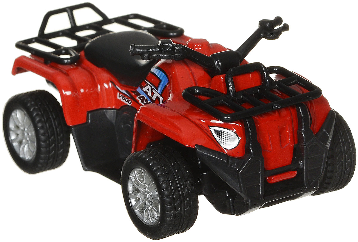 Big Motors Квадроцикл инерционный цвет красный6688-6_красный Big Motors Квадроцикл инерционный цвет красный6688-6_красныйИнерционный квадроцикл Big Motors станет любимой игрушкой вашего малыша. Игрушка представляет собой мощный квадроцикл с прорезиненными рельефными колесами. Квадроцикл оснащен инерционным механизмом. Достаточно немного отвести его назад, а затем отпустить, и квадроцикл быстро поедет вперед. Ваш ребенок будет увлеченно играть с этим квадроциклом, придумывая различные истории. Порадуйте его таким замечательным подарком!