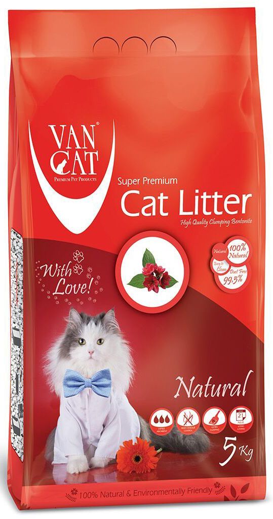 Наполнитель для кошачьих туалетов Van Cat 100% Натуральный, комкующийся, без пыли, 5 кг20239 Наполнитель для кошачьих туалетов Van Cat 100% Натуральный, комкующийся, без пыли, 5 кг20239100% натуральный Белый цвет – символ чистоты и свежести. Так же белый цвет – это символ здоровья. Как нам контролировать здоровье мочевыделительной системы у кошки наиболее простым способом? Только белый наполнитель для кошачьего туалета дает нам такую возможность. Отлично комкуется Гранулы 0,6-2,25 мм Эффективно устраняет неприятные запахи Не пылит, лапы остаются чистыми Способность к абсорбации 300% Безопасен для животных и окружающей среды Экономичен в использовании Сохраняет лоток сухим, прост в уборке Удобная картонная упаковка