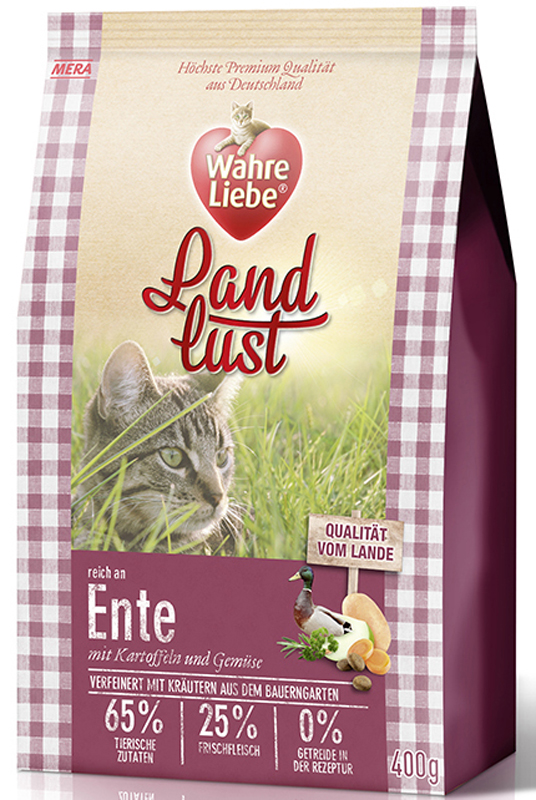 Корм сухой Wahre Liebe Landlust Ente, для кошек, с уткой, 1,5 кг30303 Корм сухой Wahre Liebe Landlust Ente, для кошек, с уткой, 1,5 кг30303Полнорационный беззерновой корм для кошек с уткой