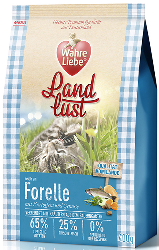 Корм сухой Wahre Liebe Landlust Forelle, для кошек, с форелью, 1,5 кг31145 Корм сухой Wahre Liebe Landlust Forelle, для кошек, с форелью, 1,5 кг31145Полнорационный беззерновой корм для кошек с форелью