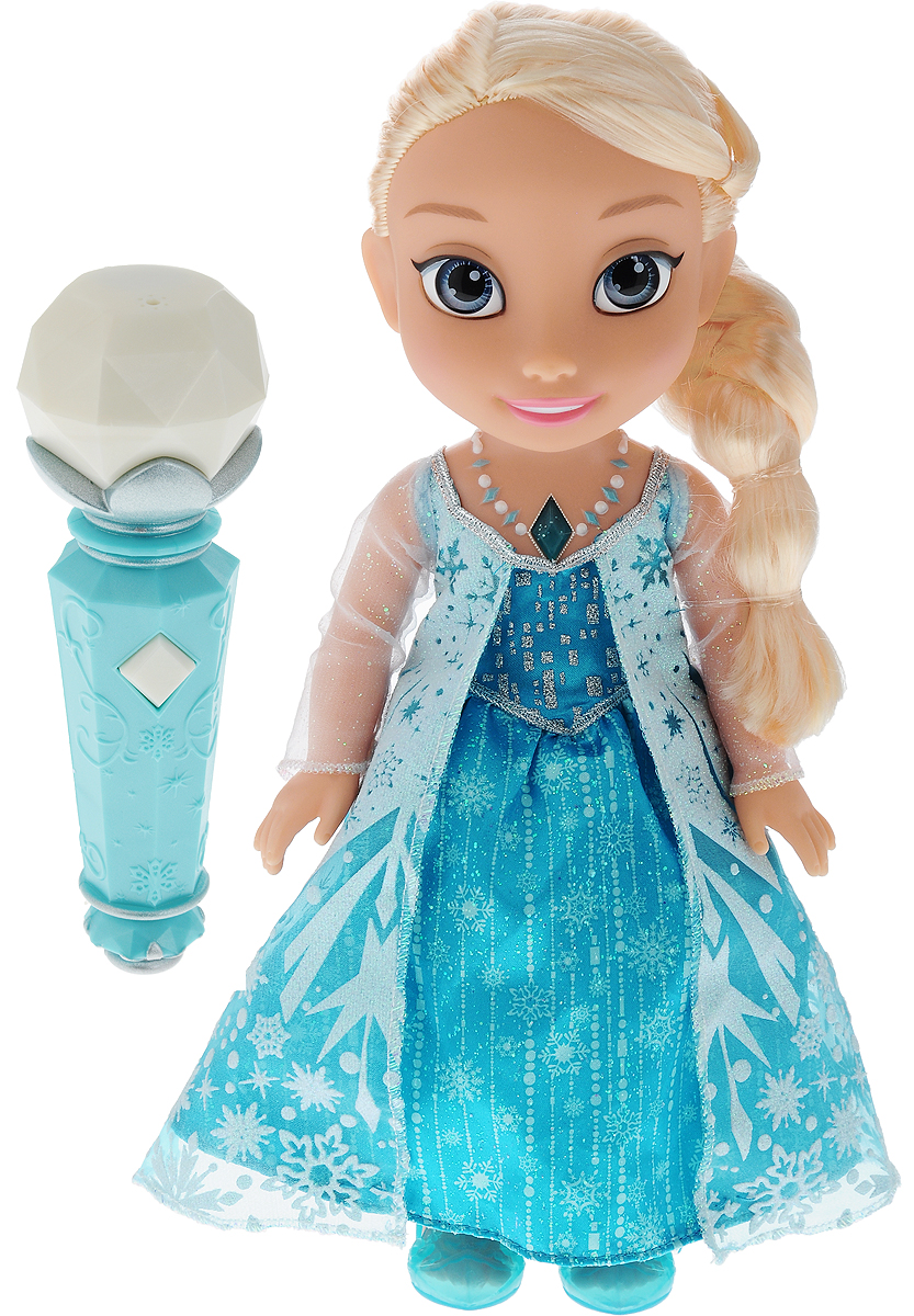 Disney Frozen Кукла озвученная Эльза310780 Disney Frozen Кукла озвученная Эльза310780Теперь каждый сможет спеть с принцессой Эльзой, любимой героиней из мультфильма Холодное Сердце, которая обязательно понравится вашей девочке. Туловище куклы Эльзы выполнено из высококачественного пластика; голова, ручки и ножки подвижны. Принцесса одета в очаровательное платье, точь-в-точь как на героине из мультфильма. На ножках - туфельки, а на шее - ожерелье с драгоценным камнем. Кукла имеет длинные светлые волосы, которые можно заплетать в различные прически. С этой куклой каждая девочка сможет почувствовать себя настоящей принцессой и спеть песню Отпусти и забудь на разных языках: английском, португальском, нидерландском, немецком, русском, украинском. Чтобы активировать куклу необходимо дотронуться до волшебного амулета на шее куклы и поднести микрофон к ее рту. Чтобы кукла исполняла песню на русском языке, переместите переключатель в положение 2, затем нажмите на ожерелье несколько раз, чтобы услышать исполнение песни на русском языке....