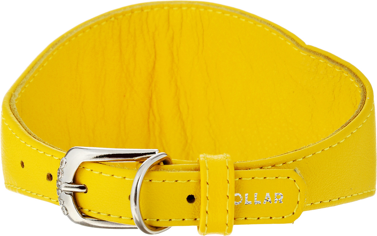 Ошейник для борзых собак CoLLaR Glamour, цвет: желтый, ширина 1,5 см, обхват шеи 29-35 см34668 Ошейник для борзых собак CoLLaR Glamour, цвет: желтый, ширина 1,5 см, обхват шеи 29-35 см34668Ошейник для борзых собак CoLLaR Glamour, выполненный из натуральной кожи, устойчив к влажности и перепадам температур. Крепкие металлические элементы делают ошейник надежным и долговечным. Изделие отличается высоким качеством, удобством и универсальностью. Размер ошейника регулируется при помощи пряжки, зафиксированной на одном из 5 отверстий. Ваша собака тоже хочет выглядеть стильно! Такой модный ошейник станет для питомца отличным украшением и выделит его среди остальных животных. Минимальный обхват шеи: 29 см. Максимальный обхват шеи: 35 см. Минимальная ширина: 1,5 см. Максимальная ширина: 6,5 см.
