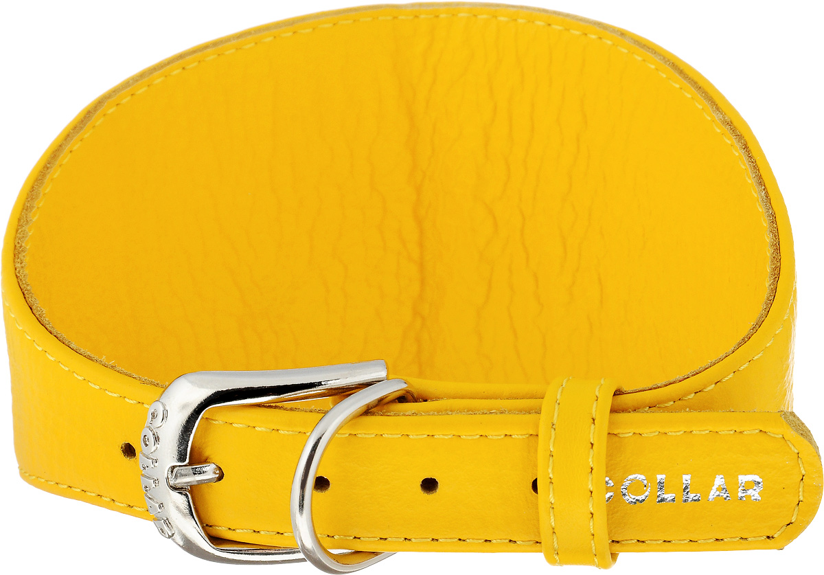 Ошейник для борзых CoLLaR Glamour, цвет: желтый, ширина 2 см, обхват шеи 34-40 см34678 Ошейник для борзых CoLLaR Glamour, цвет: желтый, ширина 2 см, обхват шеи 34-40 см34678Ошейник для борзых собак CoLLaR Glamour, выполненный из натуральной кожи, устойчив к влажности и перепадам температур. Крепкие металлические элементы делают ошейник надежным и долговечным. Изделие отличается высоким качеством, удобством и универсальностью. Размер ошейника регулируется при помощи пряжки, зафиксированной на одном из 5 отверстий. Минимальный обхват шеи: 34 см. Максимальный обхват шеи: 40 см. Минимальная ширина: 2 см. Максимальная ширина: 8 см.