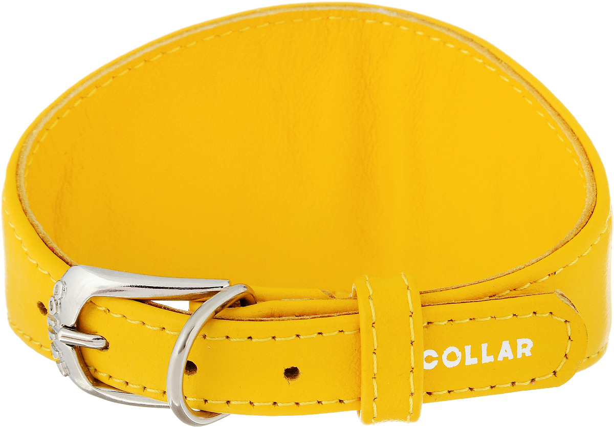 Ошейник для борзых CoLLaR Glamour, цвет: желтый, ширина 1,5 см, обхват шеи 26-32 см34658 Ошейник для борзых CoLLaR Glamour, цвет: желтый, ширина 1,5 см, обхват шеи 26-32 см34658Ошейник для борзых собак CoLLaR Glamour, выполненный из натуральной кожи, устойчив к влажности и перепадам температур. Крепкие металлические элементы делают ошейник надежным и долговечным. Изделие отличается высоким качеством, удобством и универсальностью. Размер ошейника регулируется при помощи пряжки, зафиксированной на одном из 5 отверстий. Минимальный обхват шеи: 26 см. Максимальный обхват шеи: 32 см. Минимальная ширина: 1,5 см. Максимальная ширина: 5 см.